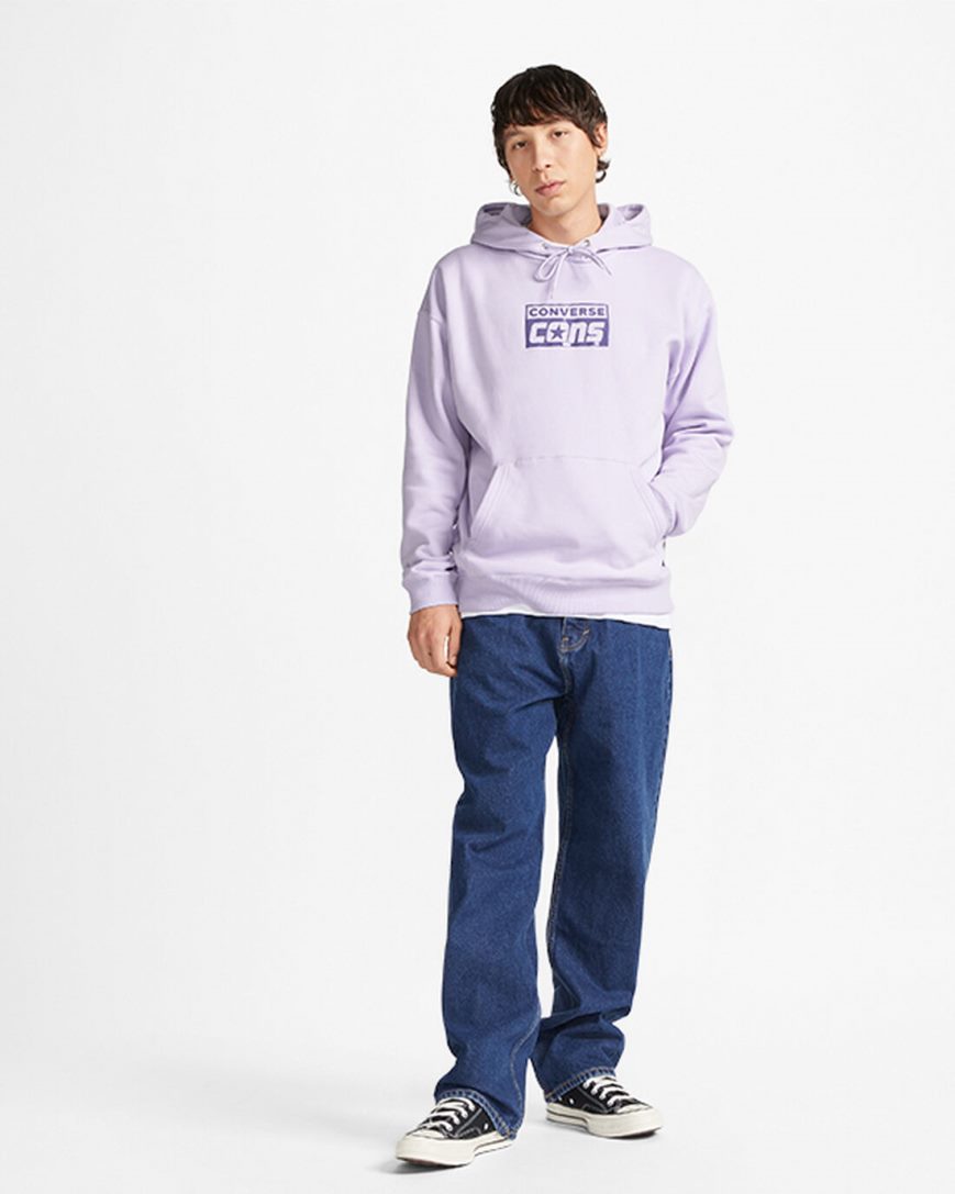 Moletom Com Capuz Converse CONS Fleece Pullover Masculino Roxo | PT R00T895